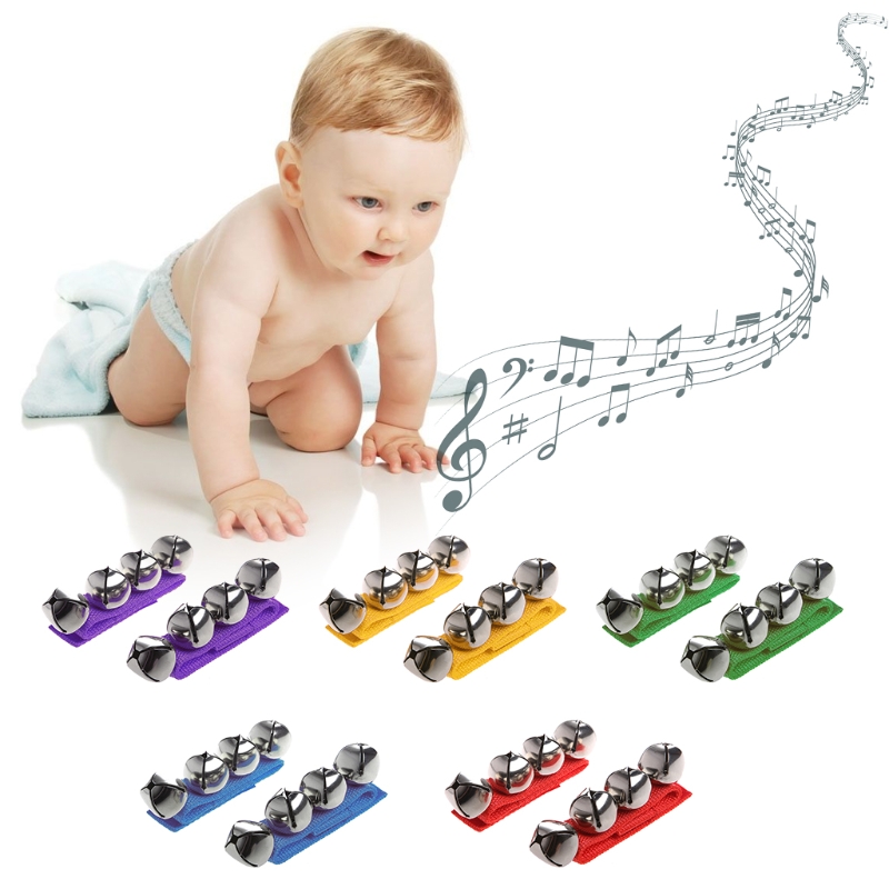Pulsera con cascabeles para bebé en colores vivos y sonido armonioso