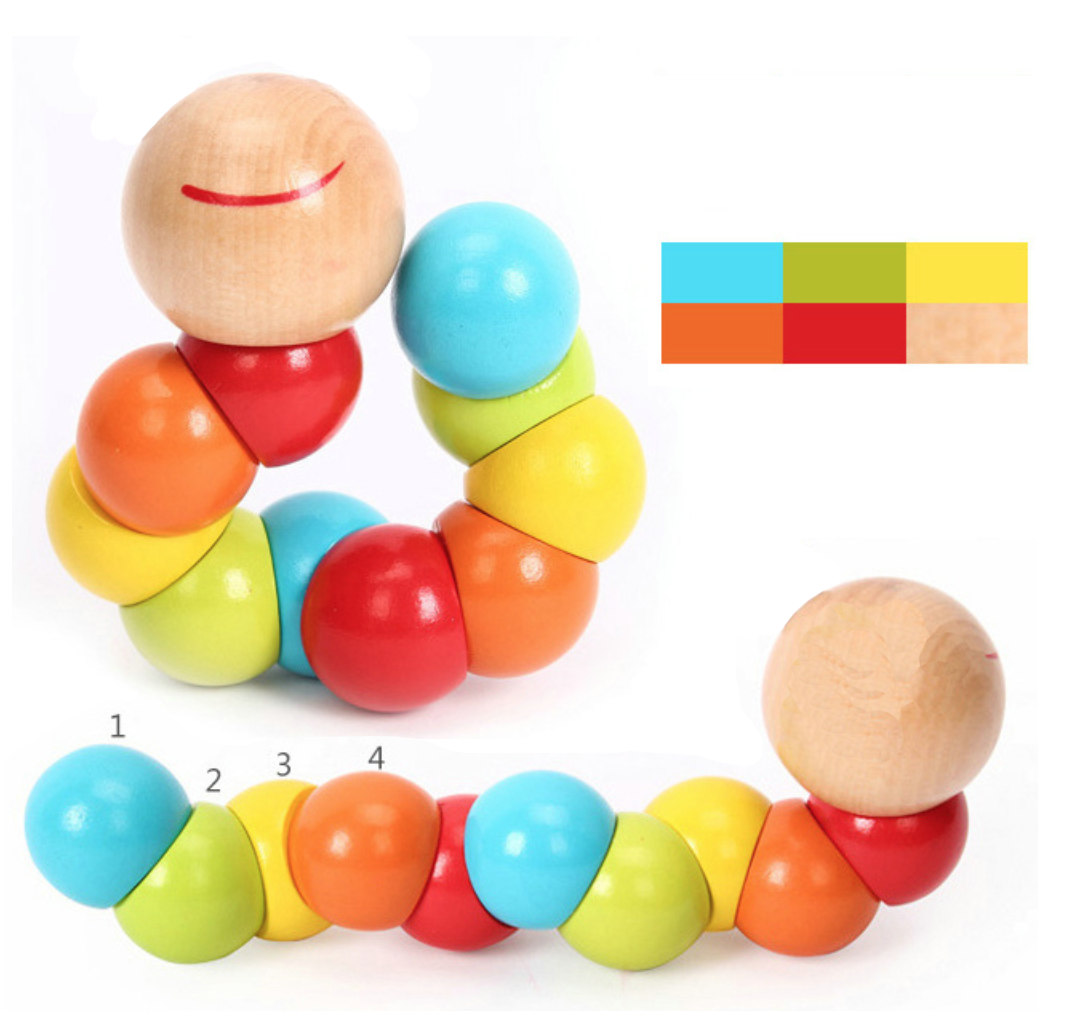 Descubrimiento de colores y números en las piezas articuladas