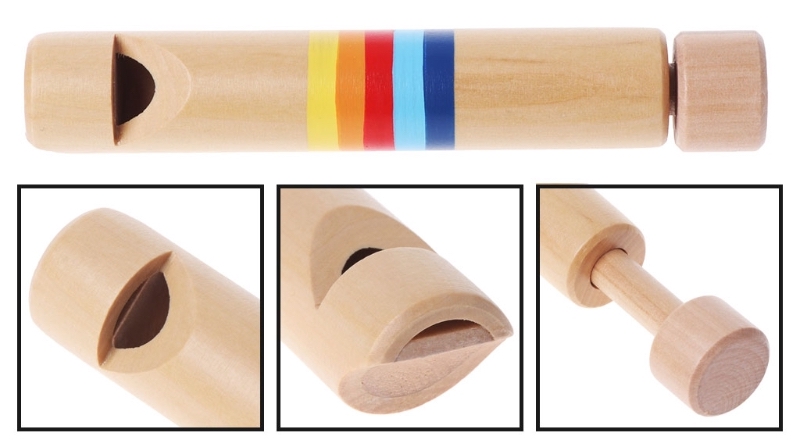 Flauta de émbolo de madera con pistón deslizante ajustable