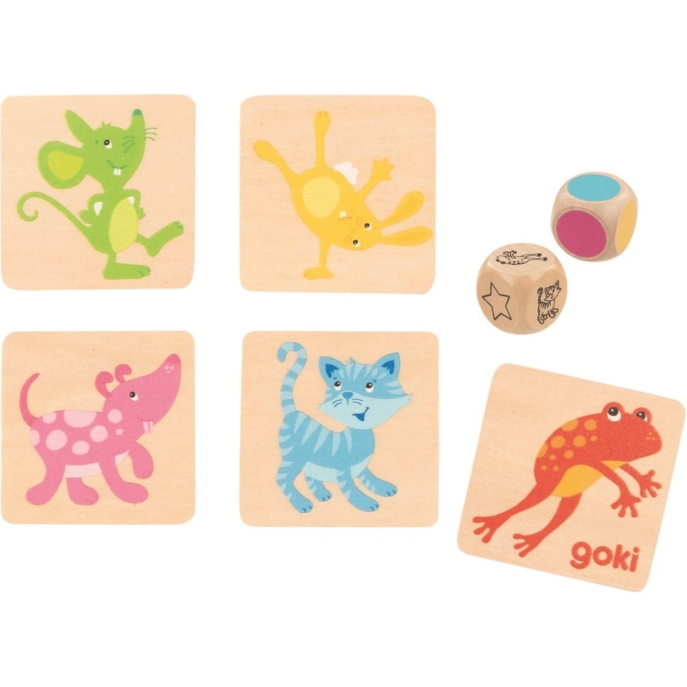 Match the Colour Game – 25 Wooden Animal Tiles and 2 Dice - Vista 2
