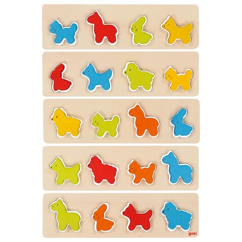 Wooden Montessori Colour Sorting Game – 20 Animals, 2 Dice - Vista 2