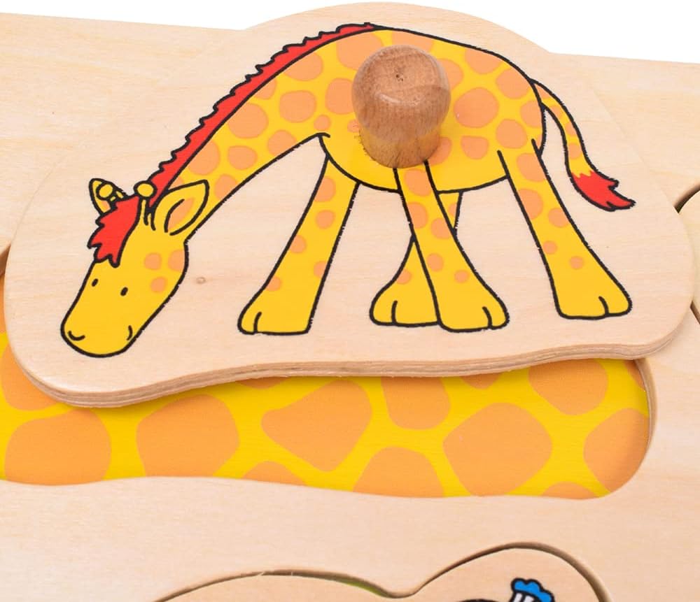 Wooden Montessori Knob Puzzle – 9 Animals with Hidden Patterns - Vista 5