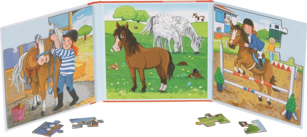 Magnetic Jigsaw Puzzle Book – Riding Stables, 2 x 20 Pieces