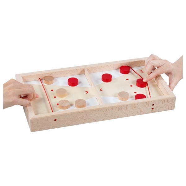 Wooden table curling game with sling puck – 2-in-1 reversible board - Vista 2